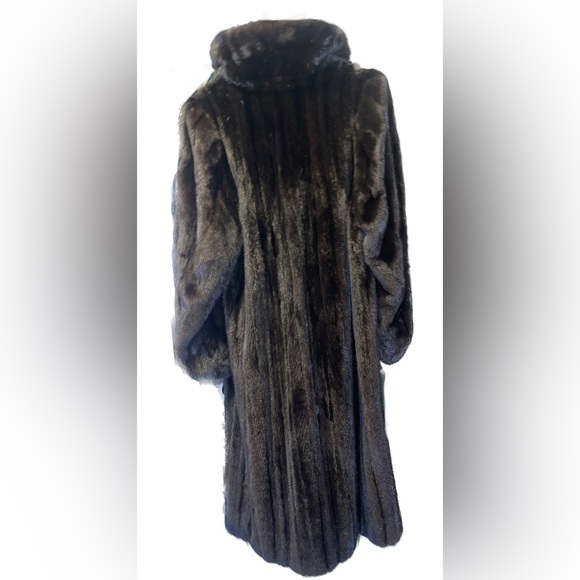 SALE big HIT BUYVtg mahogany brown full length mink coat  black lining w shaw - Picture 6 of 16